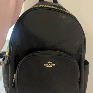 Coach Black Backpack with Gold Accents